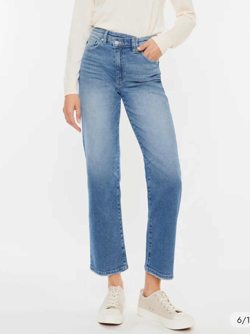 KanCan Bethany High Rise Straight Leg Denim Jeans Criss Cross 90s Woman 11/29